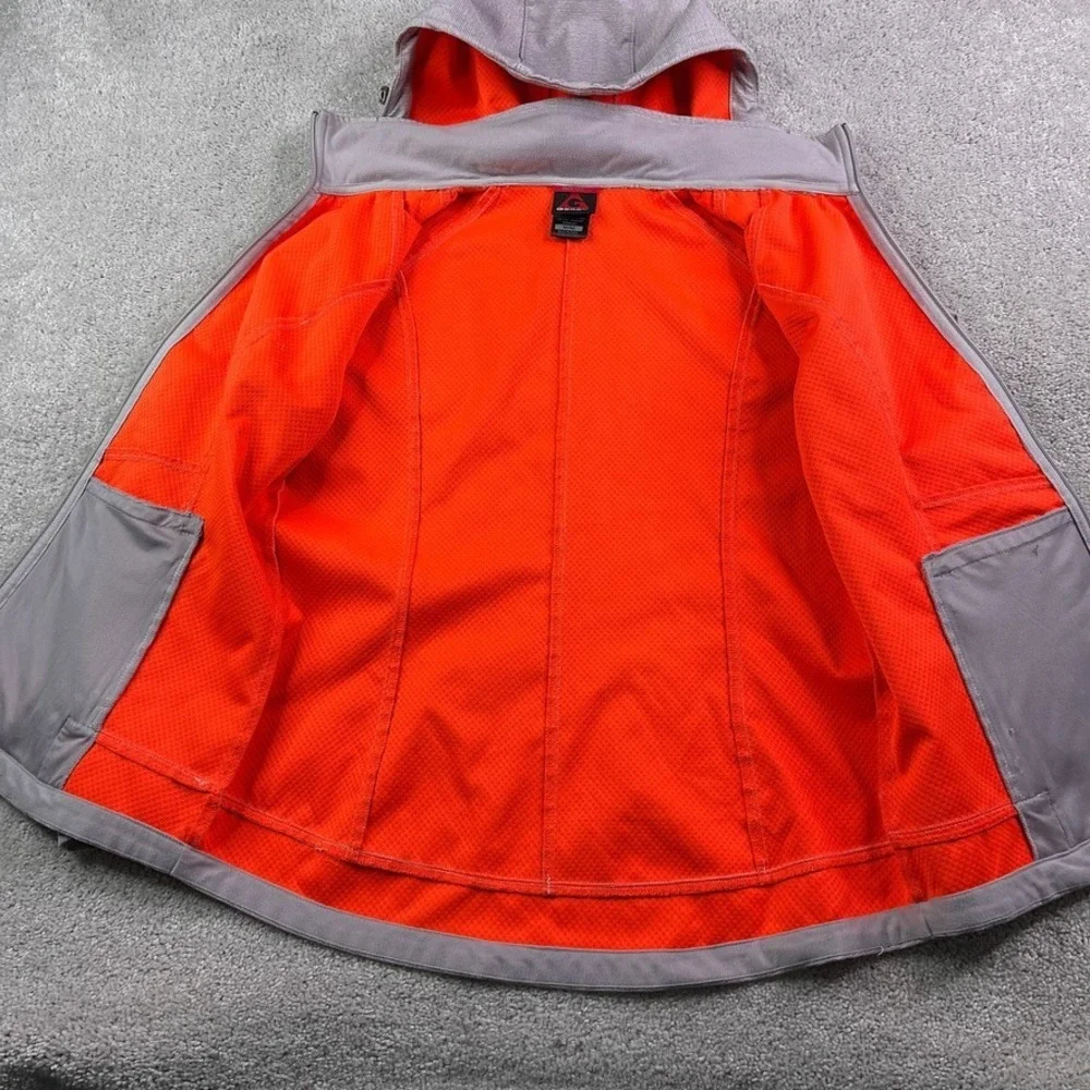 Gerry Jacket Womens Medium Grey Soft‎ Shell Full Zip Lined Hooded Outdoors